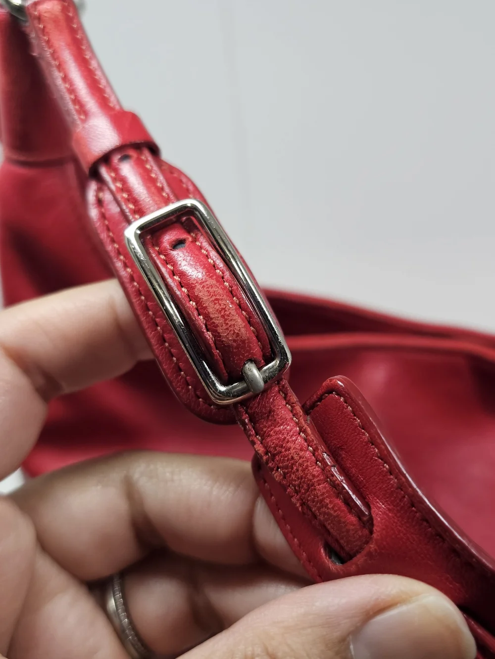 Coach Red Leather Shoulder Hobo